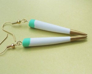 Spike Earrings, Gold Dipped Earrings